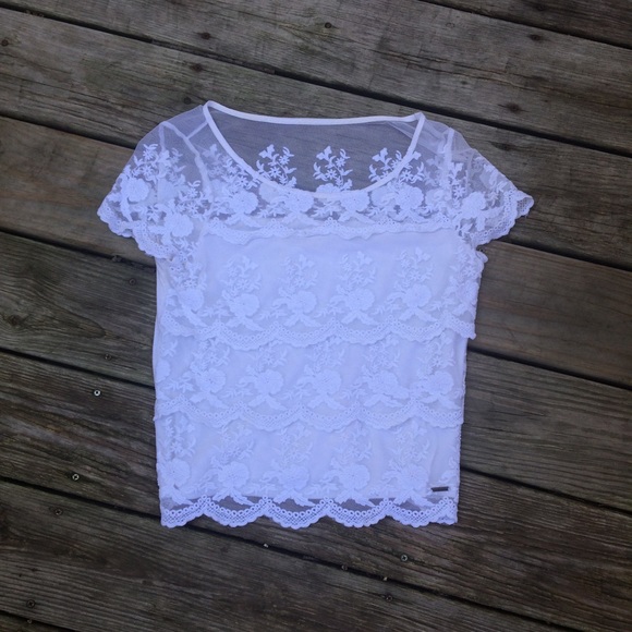Abercrombie & Fitch Tops - A&F white sheet/Lace top